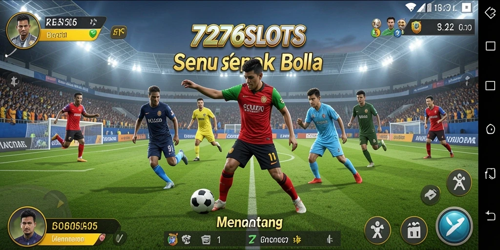 Tampilan utama 7276SLOTS dengan gameplay sepak bola yang seru dan dinamis.