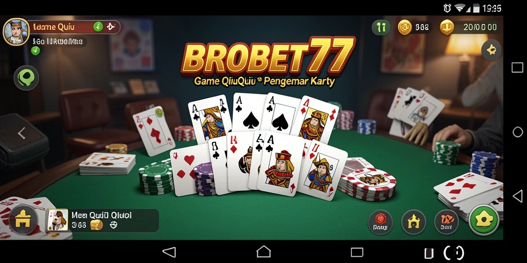 Screenshot gameplay BROBET77 dengan tampilan kartu QiuQiu yang menarik.