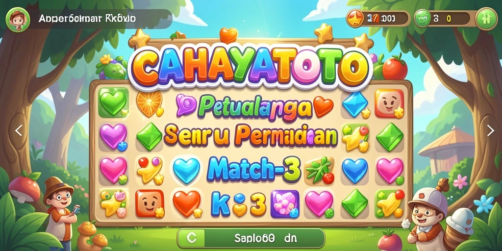 Tampilan gameplay CAHAYATOTO yang seru dalam permainan match-3.