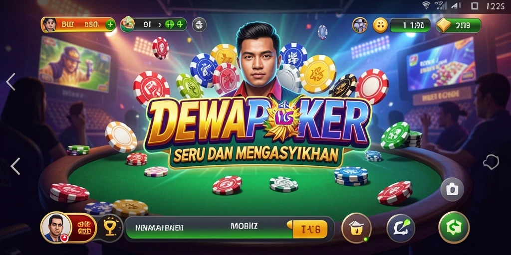 Tampilan seru dari gameplay DEWAPOKER dalam suasana arcade.