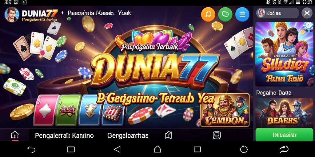 Tampilan gameplay DUNIA77 yang memukau dan interaktif.
