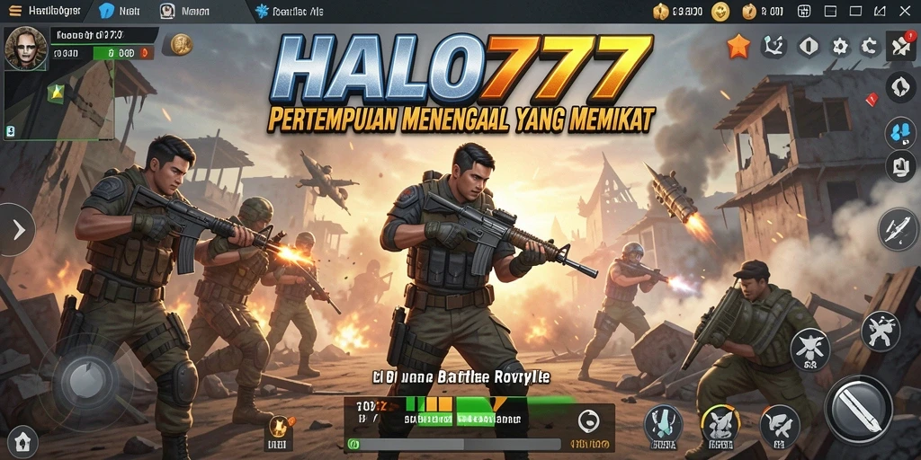 Tangkapan layar utama HALO777 menampilkan aksi pertempuran yang mendebarkan di medan perang.