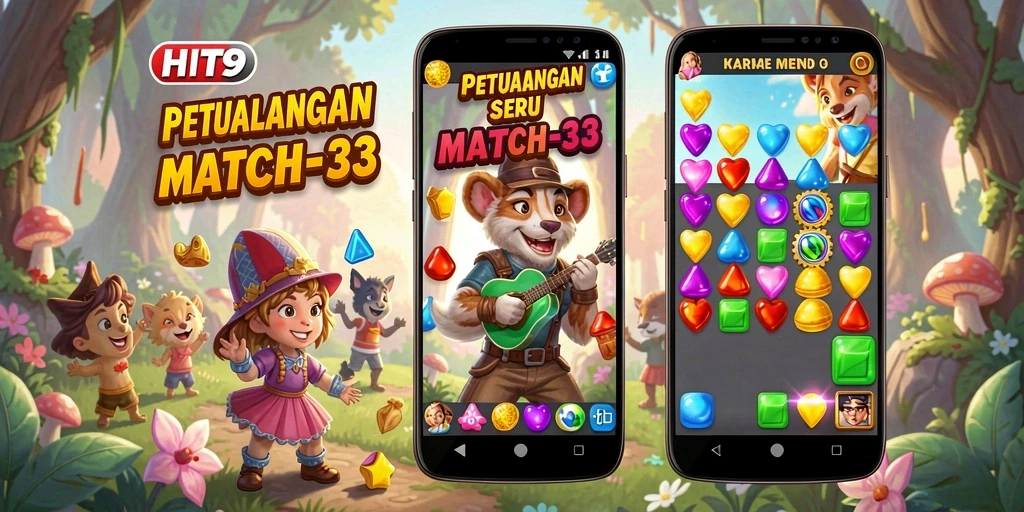 Gameplay HIT9 yang seru dalam permainan Match-3.