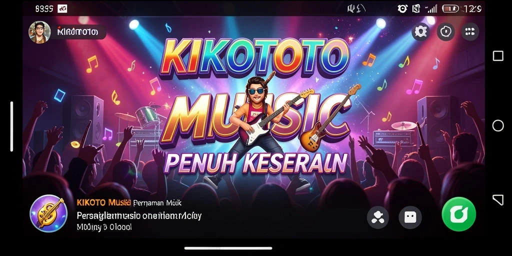 Screenshot gameplay KIKOTOTO menunjukkan pemain menikmati berbagai lagu.