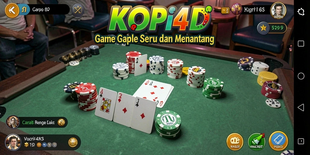 Gameplay Gaple yang seru dan menyenangkan di KOPI4D.