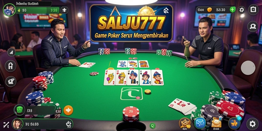 Screenshot gameplay SALJU777 menampilkan aksi seru permainan Poker.