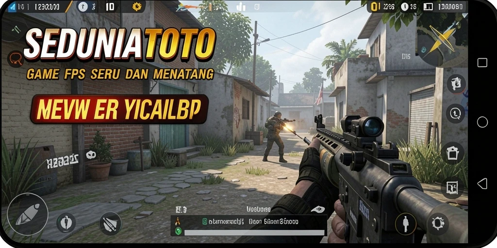 Gambaran gameplay SEDUNIATOTO dengan aksi tembak-menembak yang intens.