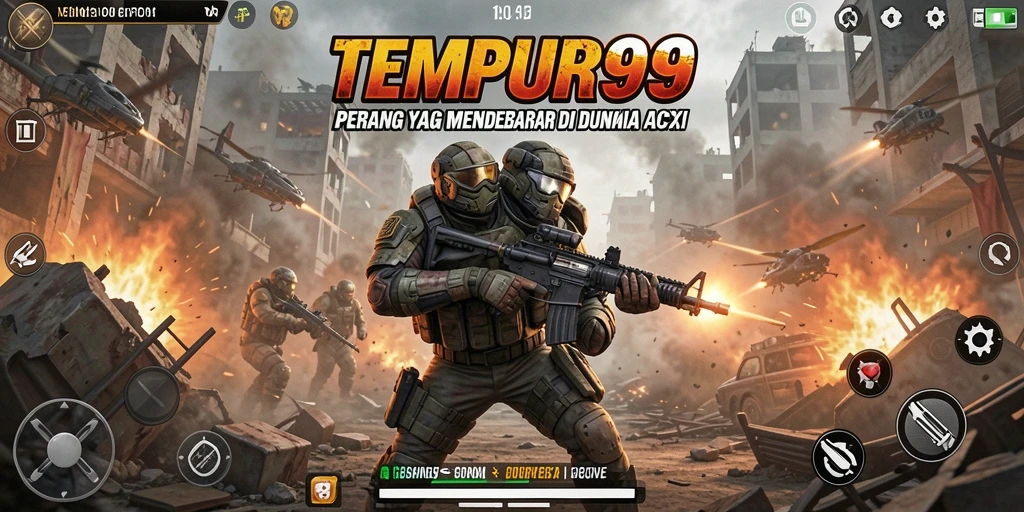 Tampilan aksi seru dalam screenshot TEMPUR99 yang menegangkan.